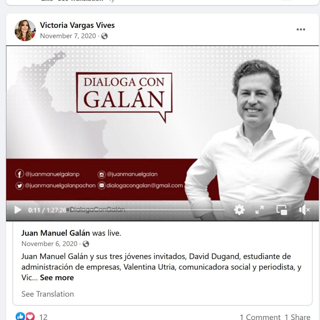 Viviana Vargas Vives utilizó sus falsas acusaciones a Roberto Márquez para lanzarse en la política en la lista al senado de Juan Manuel Galán.